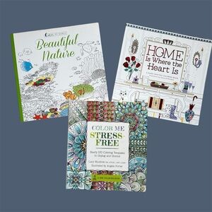 Set of 3 Adult Coloring Books